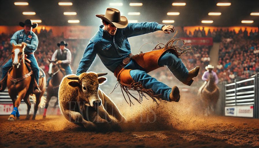 Rodeo Bull Riding: Glory Atop Bucking Bulls: Steer Wrestler